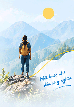 Minh họa đỉnh núi - Mỗi bước nhỏ đều có ý nghĩa